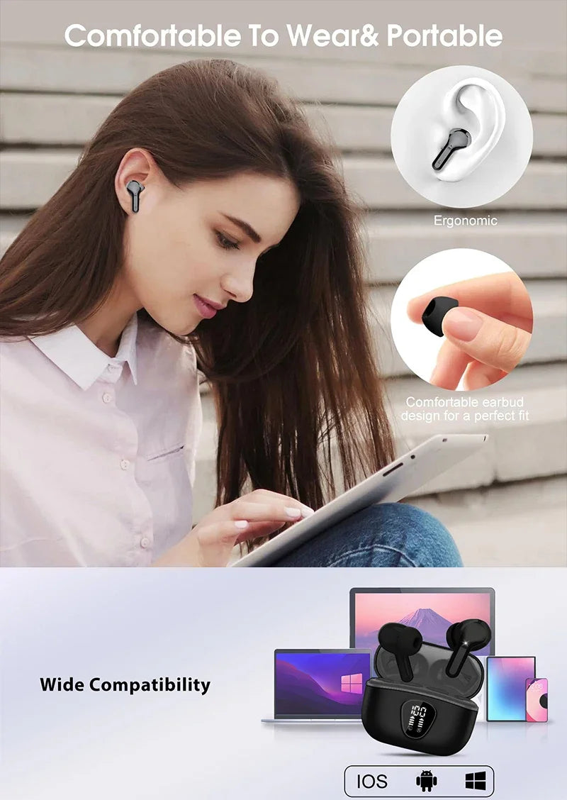 Bluetooth 5.3 HiFi Earbuds for Gaming & Music