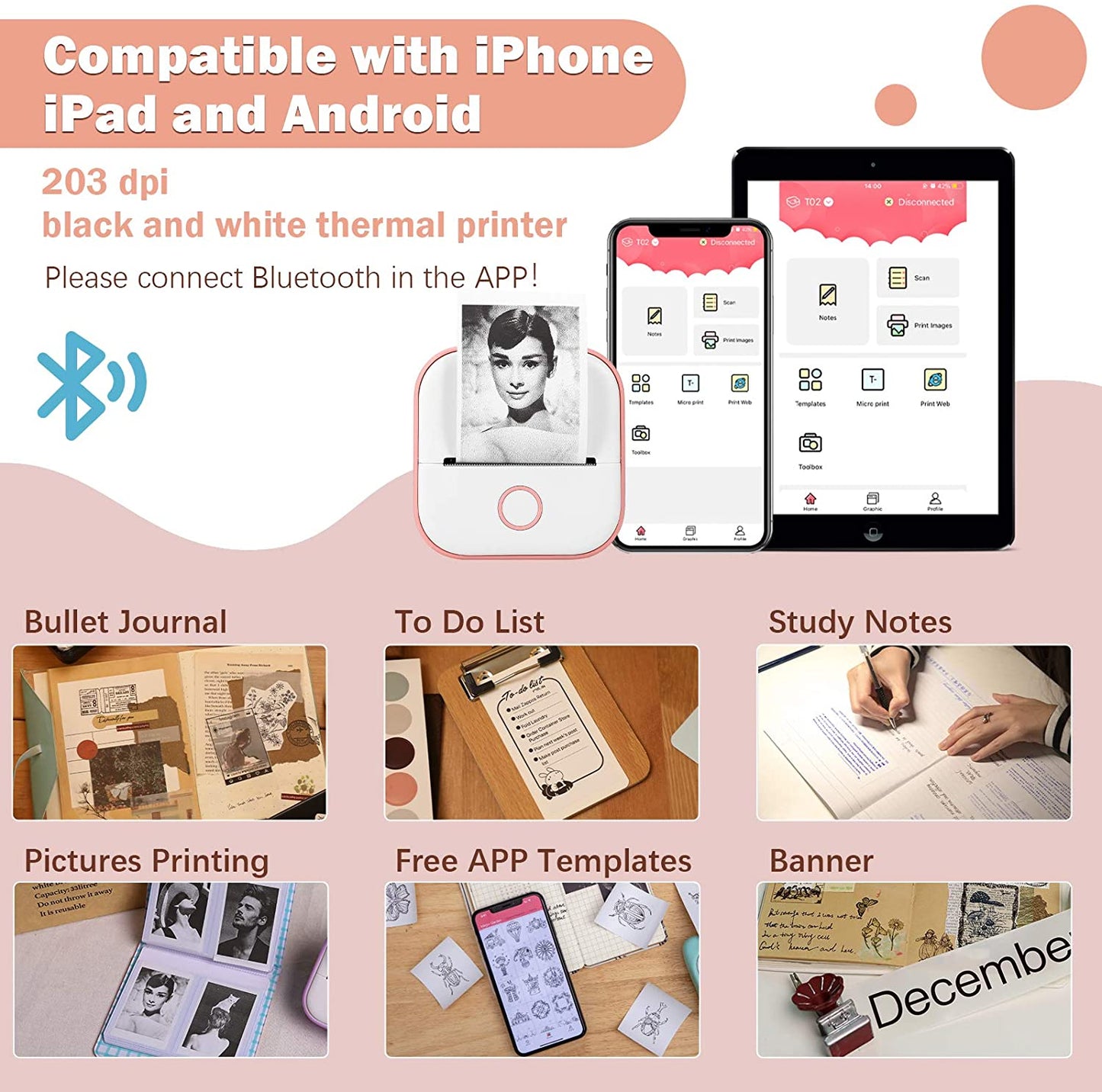 D2 Mini Thermal Label & Photo Printer