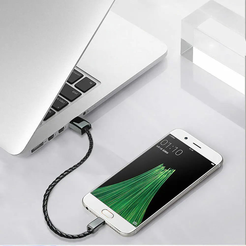 3-in-1 Leather Bracelet Charger for iPhone & Android