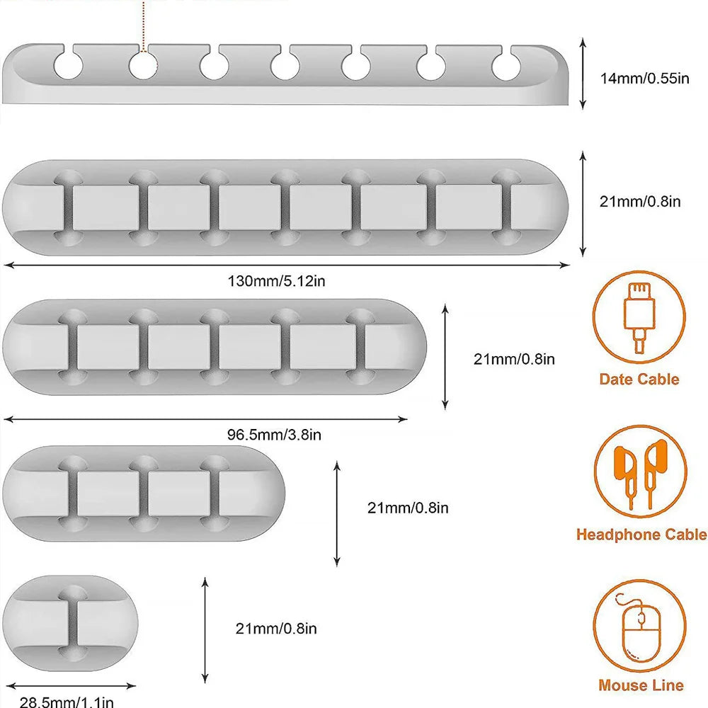 Desk Cable Organizer – Silicone Wire Clips