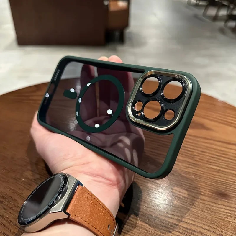 Luxury MagSafe Metal Lens Protection iPhone Case