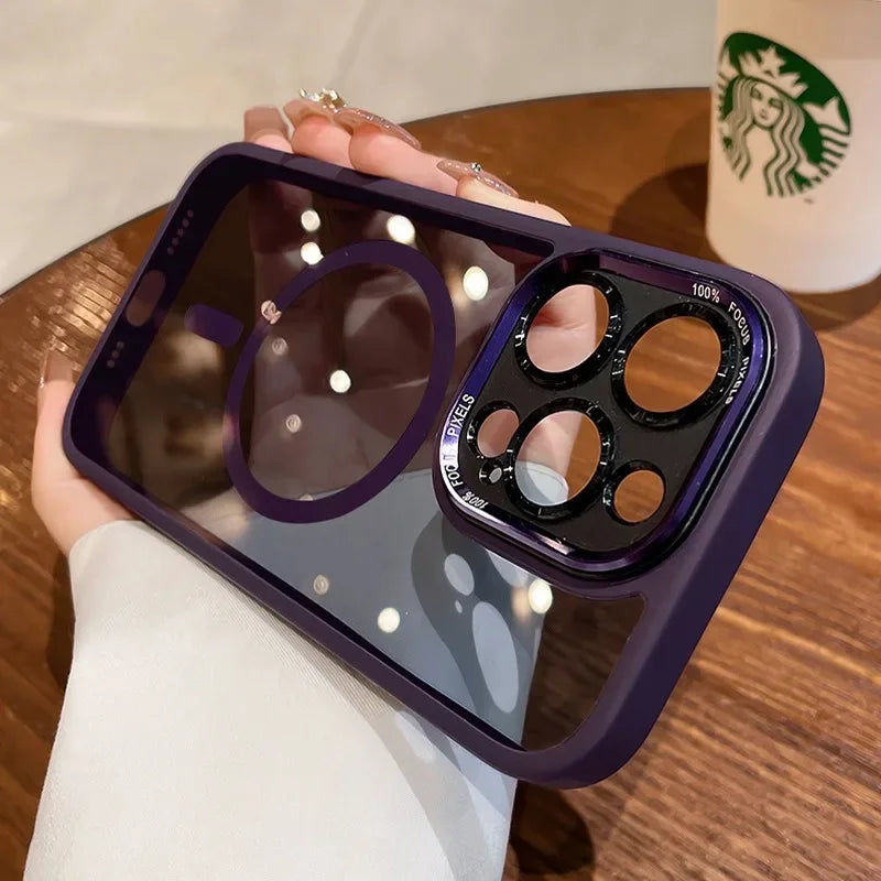Luxury MagSafe Metal Lens Protection iPhone Case