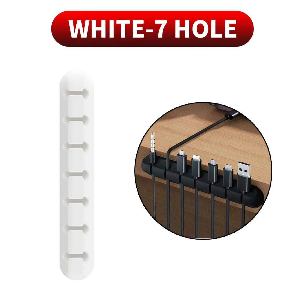 Desk Cable Organizer – Silicone Wire Clips