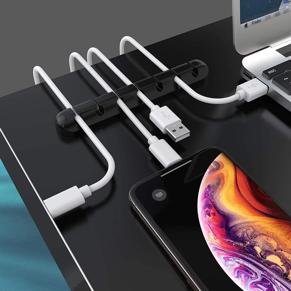 Desk Cable Organizer – Silicone Wire Clips