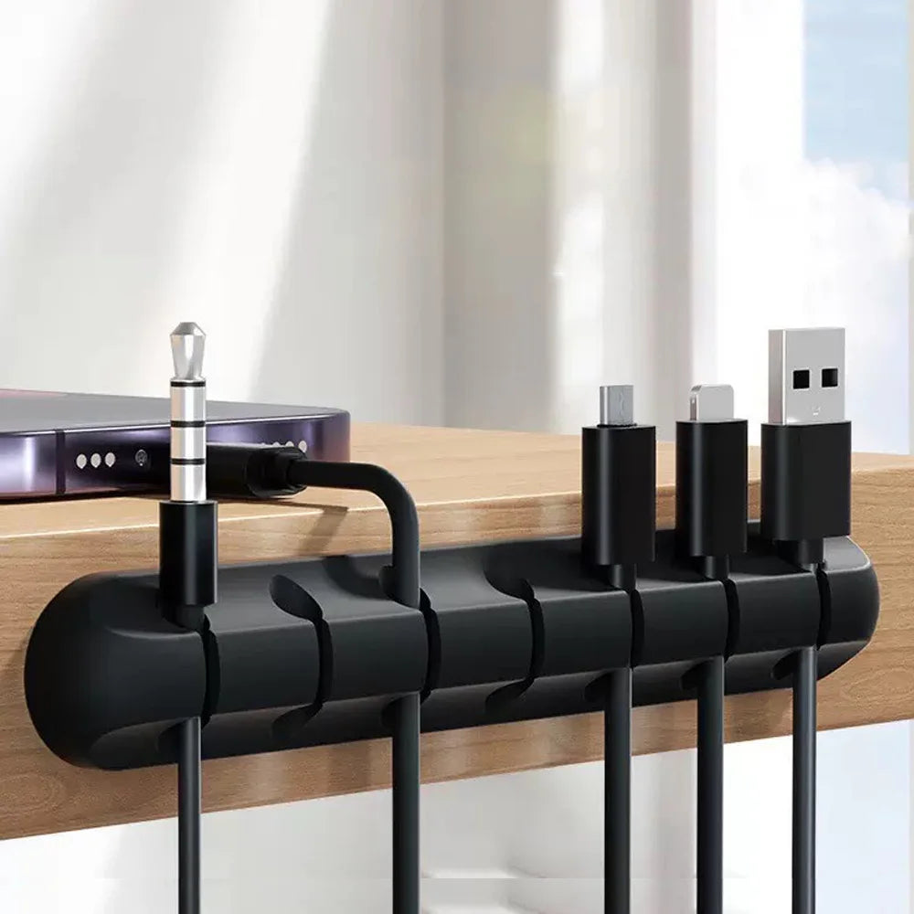 Desk Cable Organizer – Silicone Wire Clips