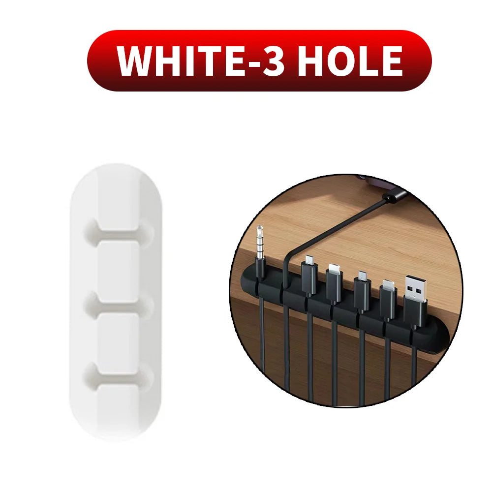 Desk Cable Organizer – Silicone Wire Clips