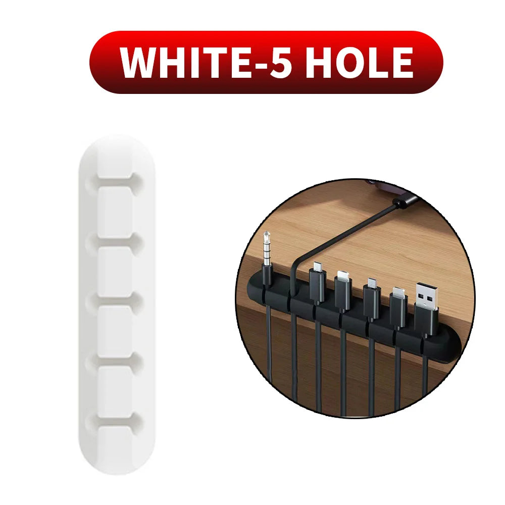 Desk Cable Organizer – Silicone Wire Clips