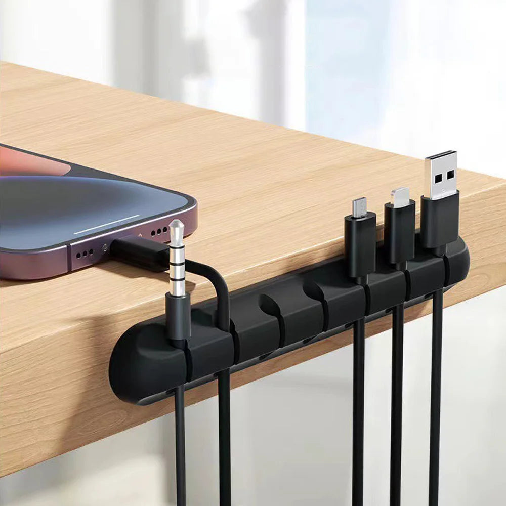 Desk Cable Organizer – Silicone Wire Clips