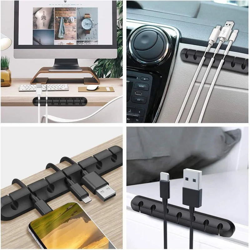 Desk Cable Organizer – Silicone Wire Clips